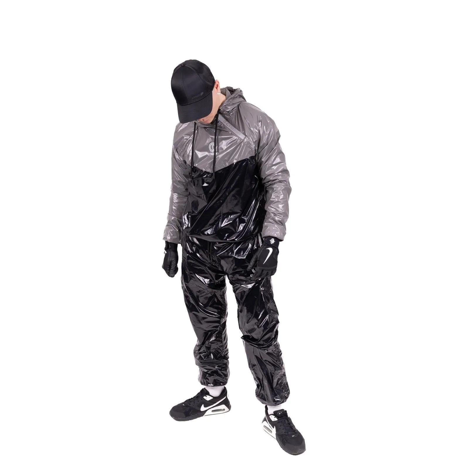 GymPro Sweat Suit, Black/Grey