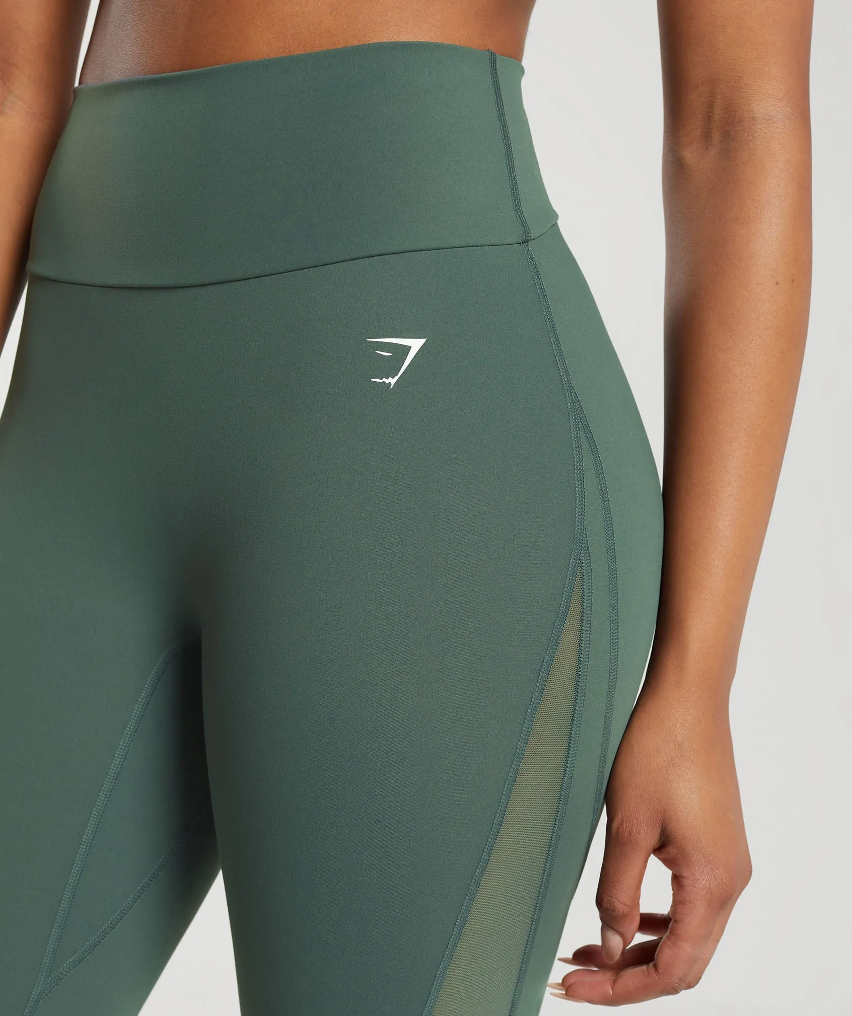 Gymshark Mesh Placement Leggings - Slate Teal