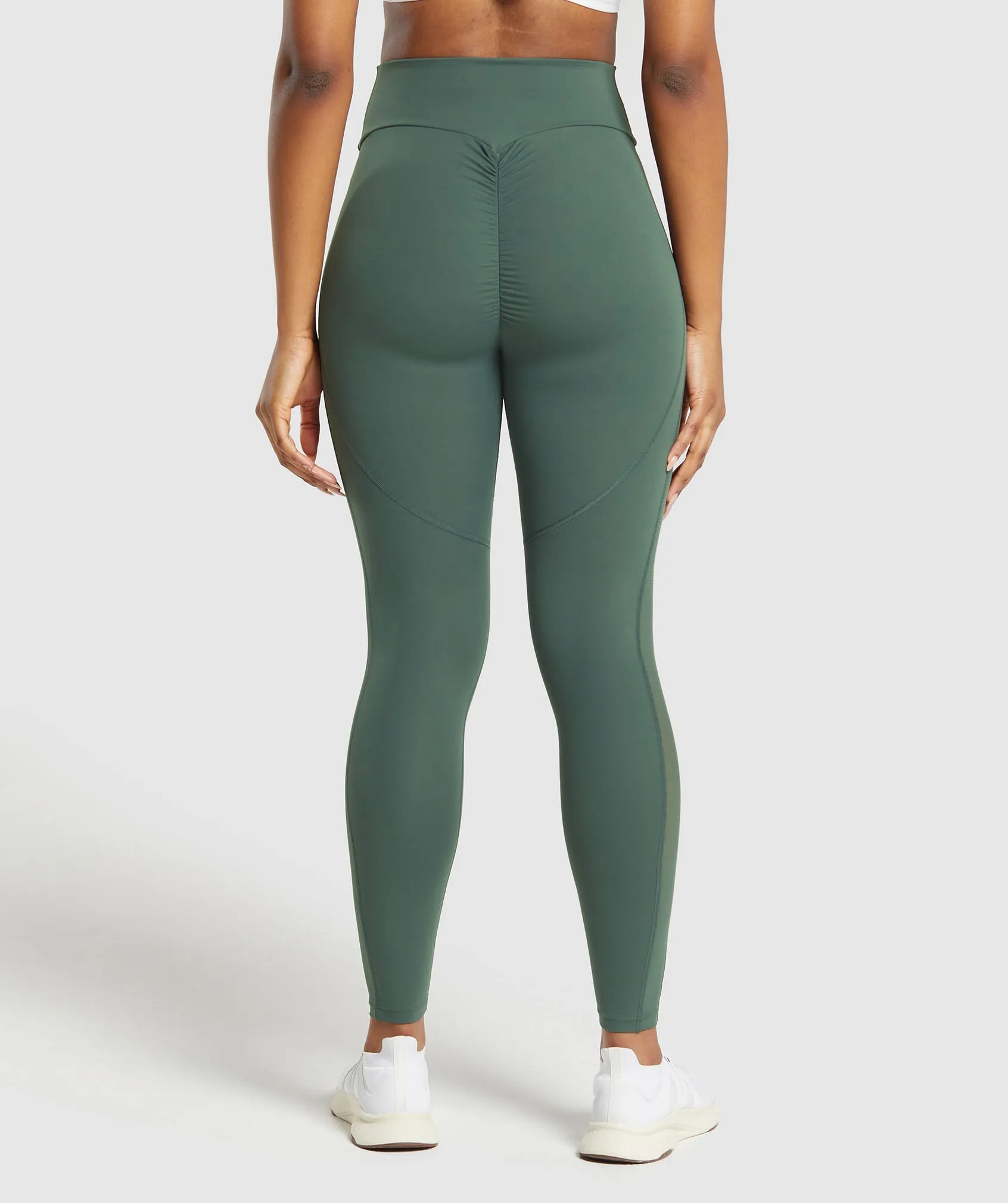 Gymshark Mesh Placement Leggings - Slate Teal