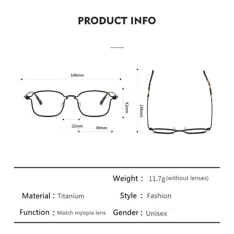 Hdcrafter Unisex Full Rim Large Irregular Square  Eyeglasses 58198