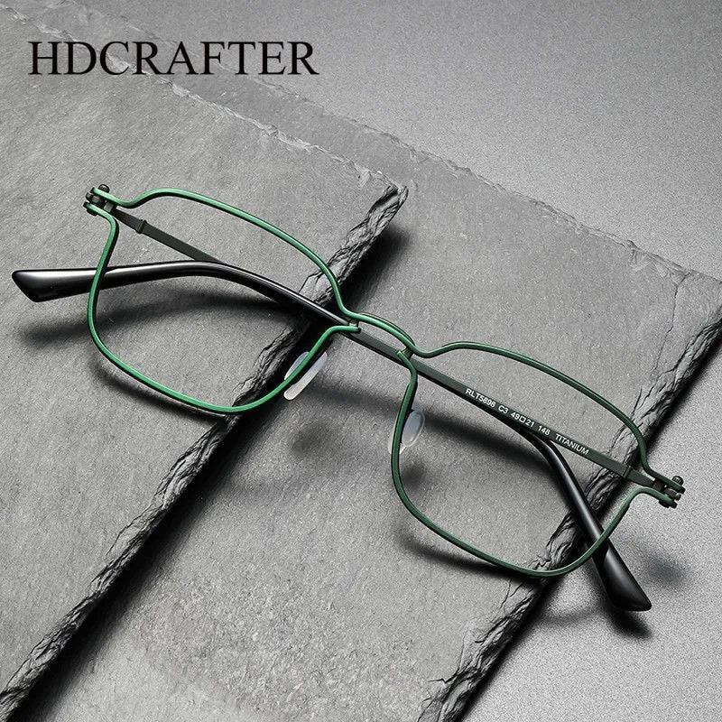 Hdcrafter Unisex Full Rim Large Irregular Square  Eyeglasses 58198