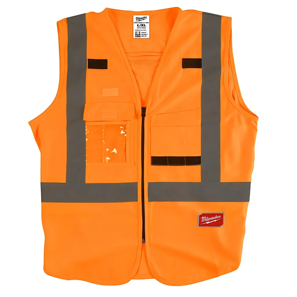 High Visibility Orange Safety Vest - L/XL