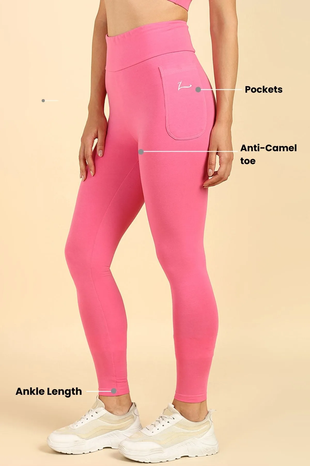 High Waist Pink Mom Legging