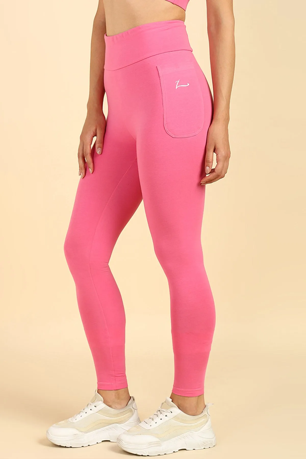 High Waist Pink Mom Legging