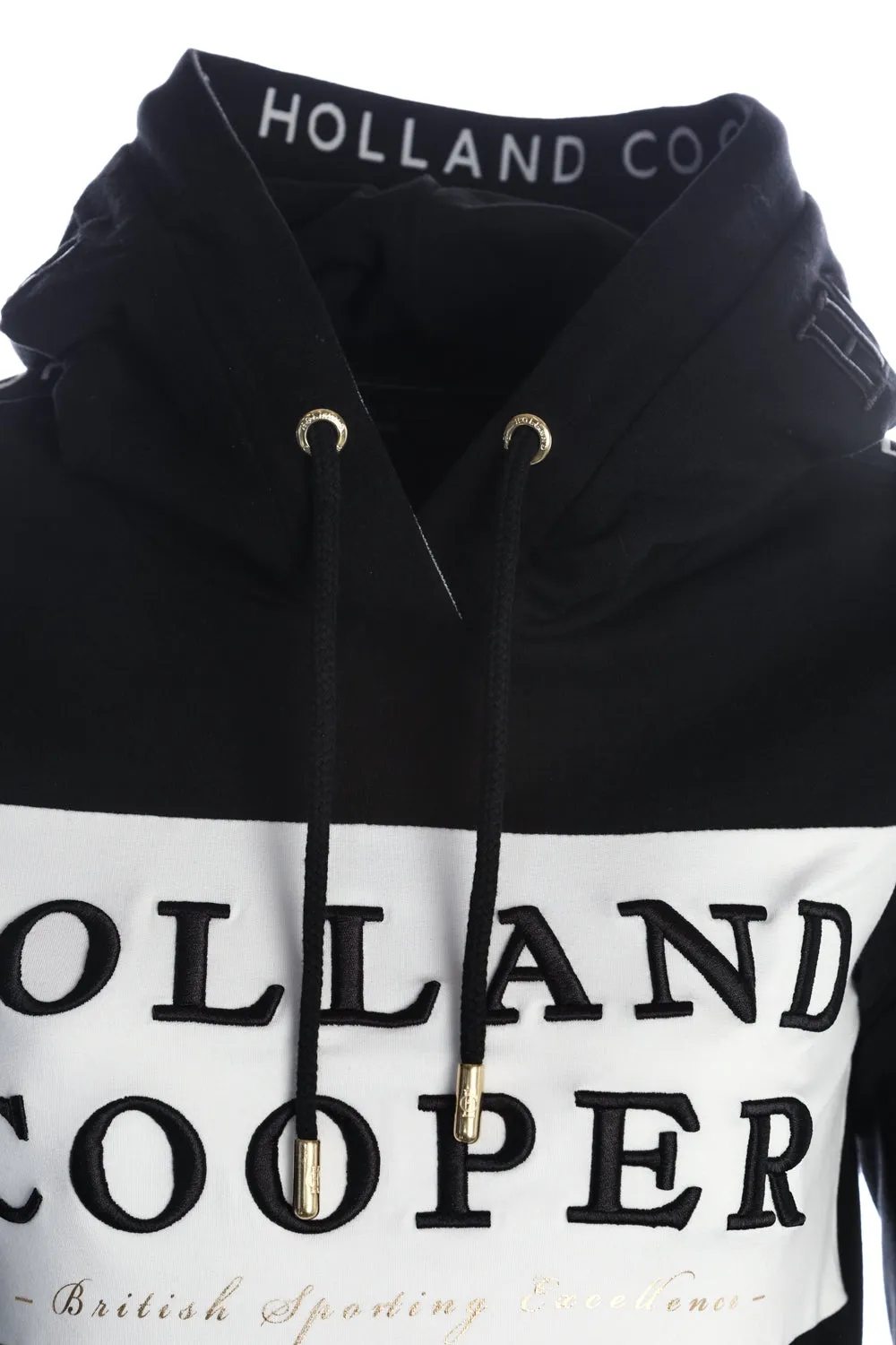 Holland Cooper Deluxe Ladies Hoodie Sweat Top in Black & White