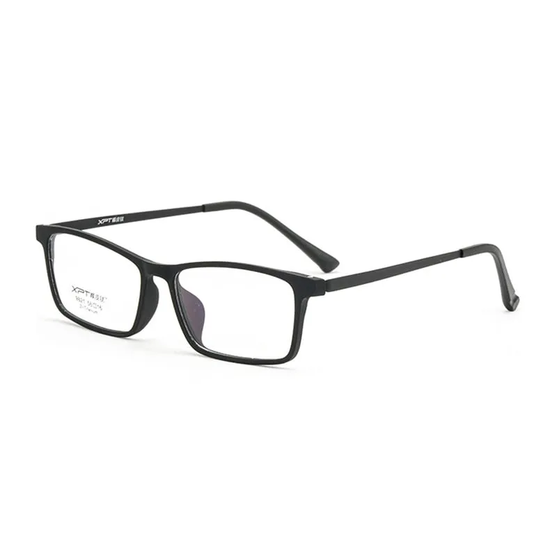 Hotony Unisex Full Rim Rectangle TR 90 Resin B Titanium Frame Eyeglasses 9821