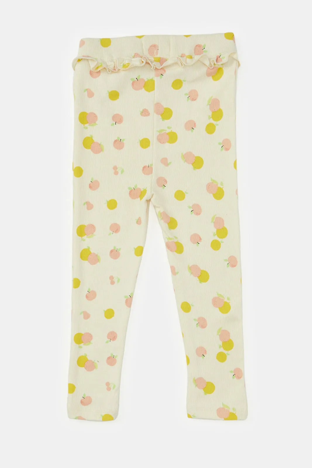 Infant Girls Ivory Fruity All Over Print Leggings