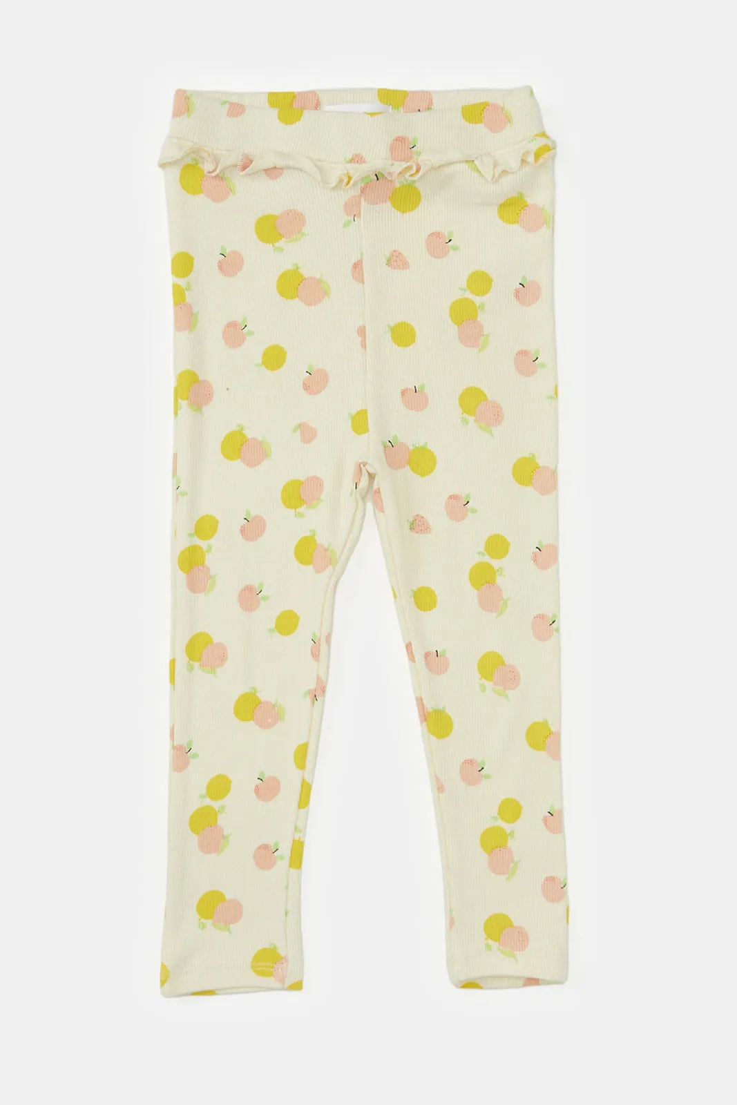 Infant Girls Ivory Fruity All Over Print Leggings