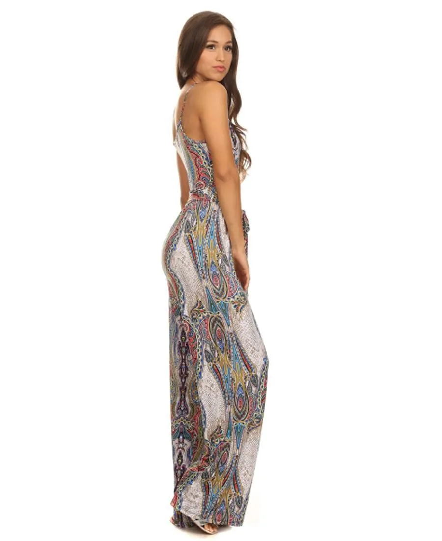 Jumpsuit Romper Paisley Ivory Blue