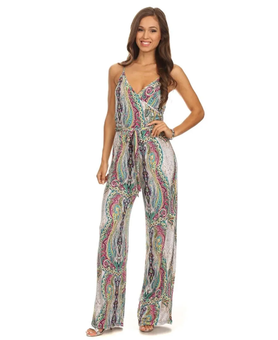 Jumpsuit Romper Paisley Ivory Pink