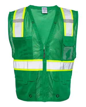 Kishigo - EV Series® Enhanced Visibility Multi-Pocket Mesh Vest - Green / Lime