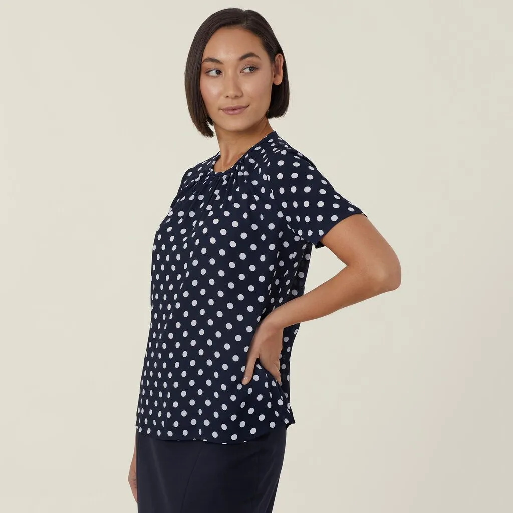 Ladies Soft Georgette Short Sleeve Blouse - CATUKF