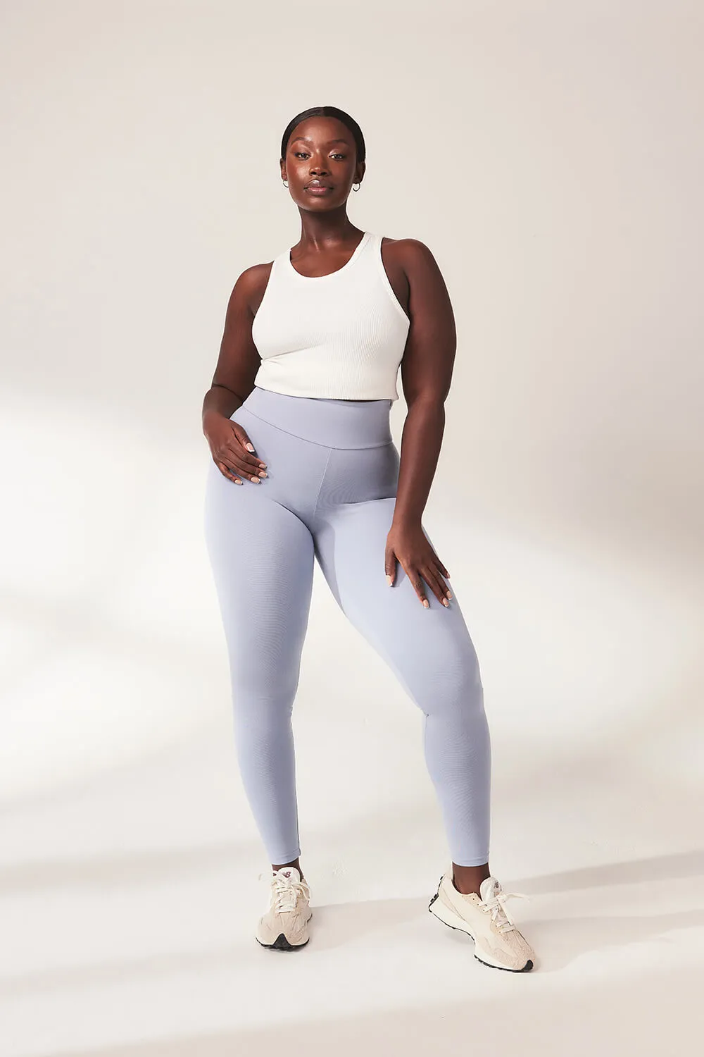 Lightweight Everyday High Waisted Leggings - Powder Blue