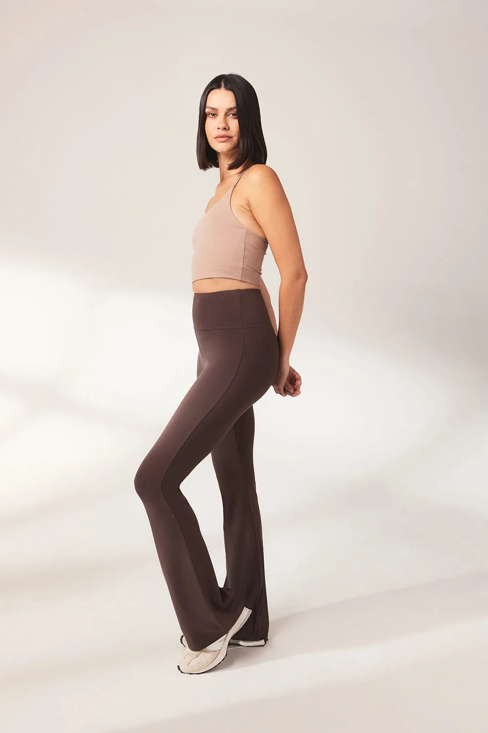 Lightweight Flare Leggings - Espresso Brown