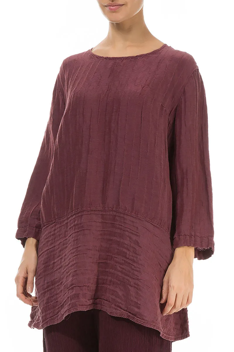 Loose Merlot Silk Linen Tunic