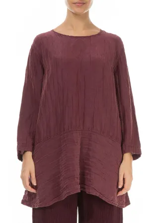 Loose Merlot Silk Linen Tunic