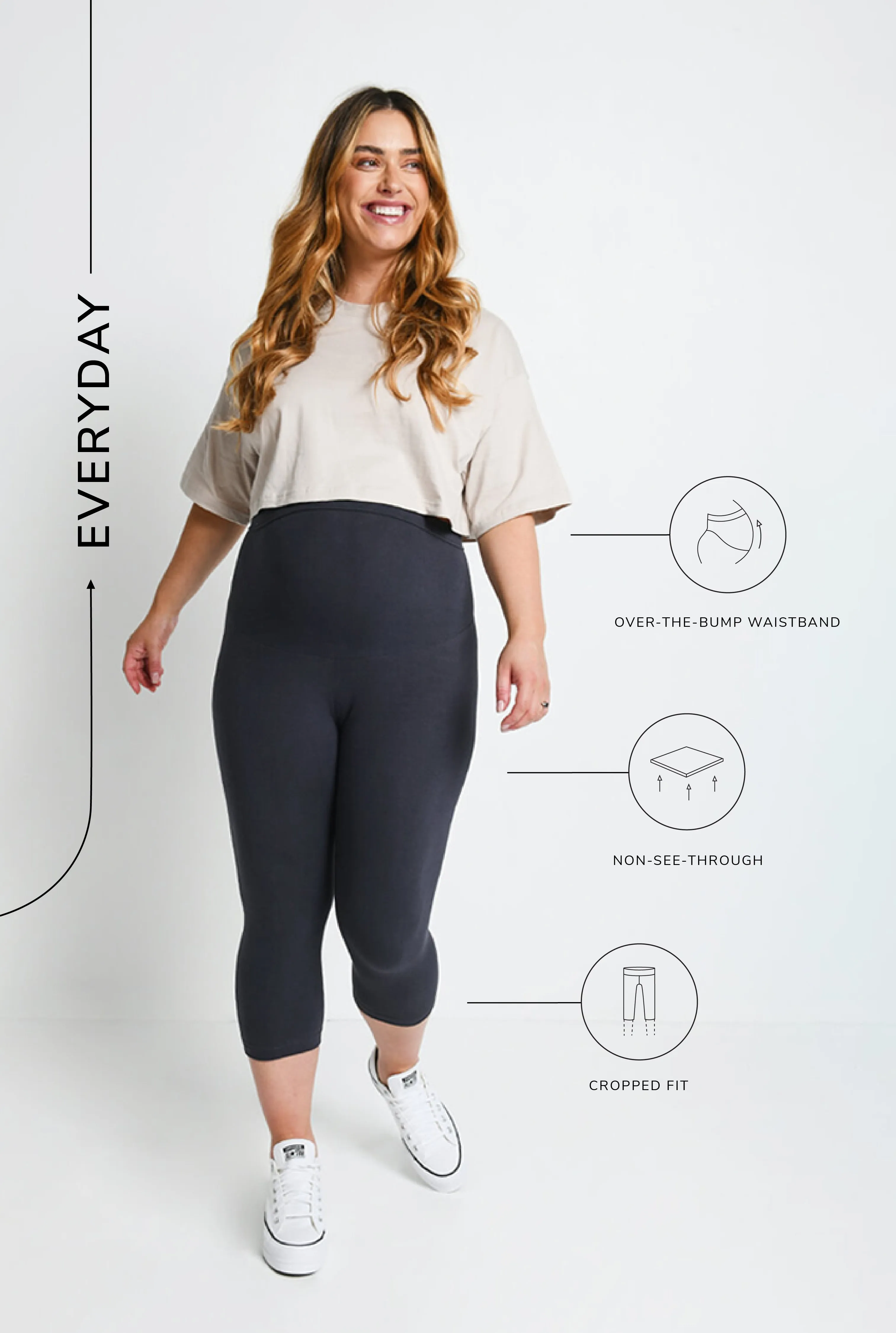 Maternity Everyday Cropped Leggings - Odyssey Grey