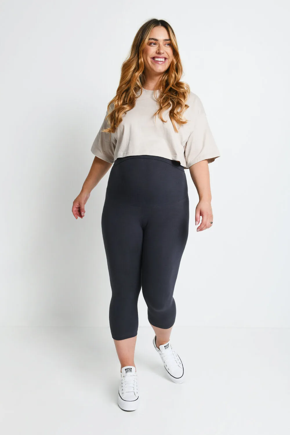 Maternity Everyday Cropped Leggings - Odyssey Grey