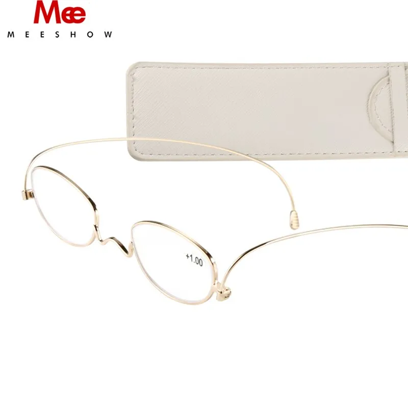 Meeshow Unisex Full Rim Oval Titanium Reading Glasses 0390