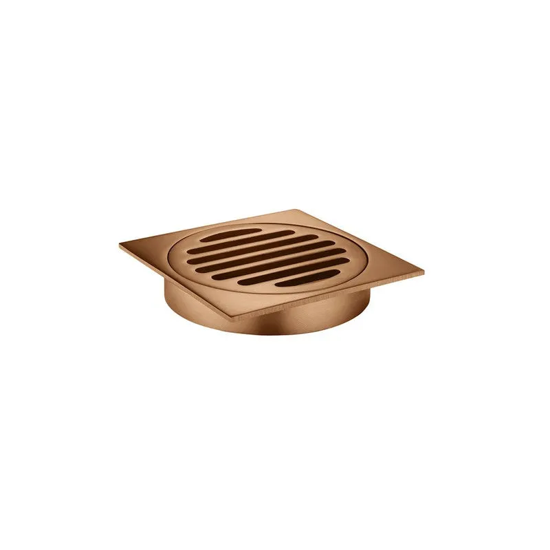 Meir Square Floor Grate Shower Drain 100mm Outlet - Lustre Bronze