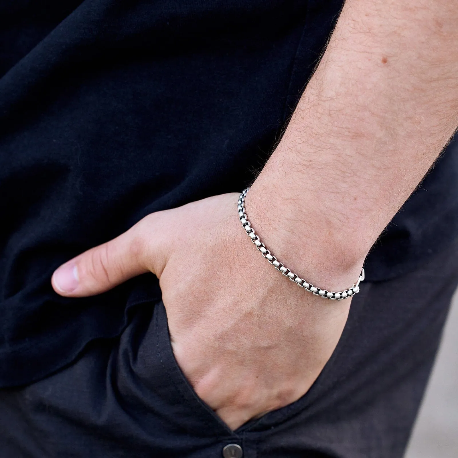 Men's Carabiner Clasp Chain Bracelet