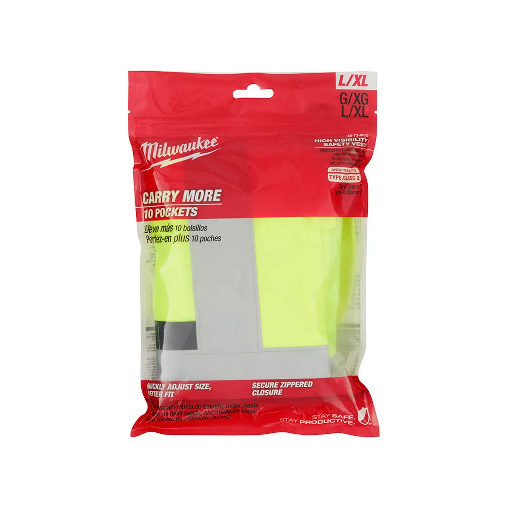 Milwaukee 48-73-5022 Class 2 - High Visibility Yellow Safety Vest - L/XL