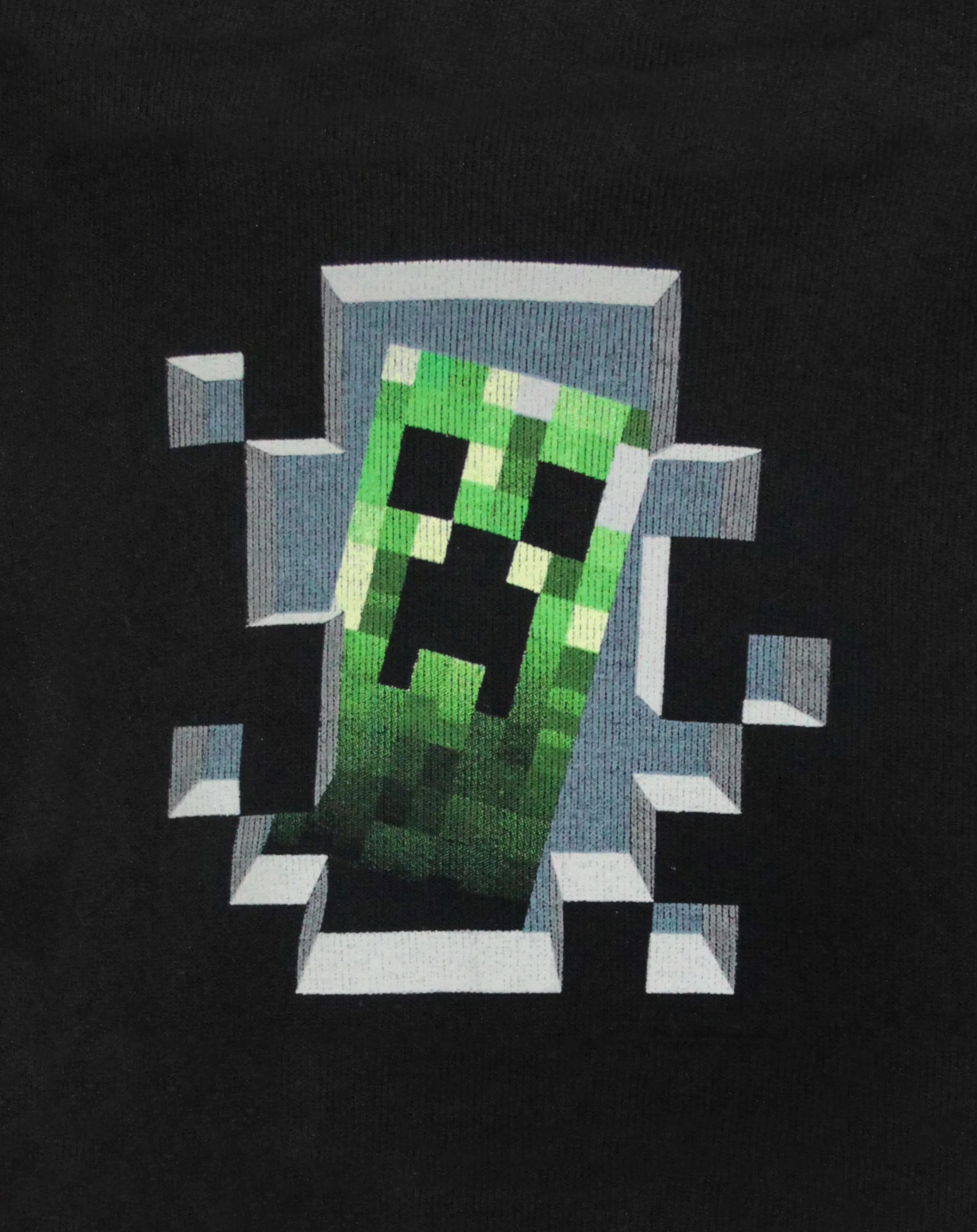 Minecraft Creeper Inside Boy's Black Hoodie