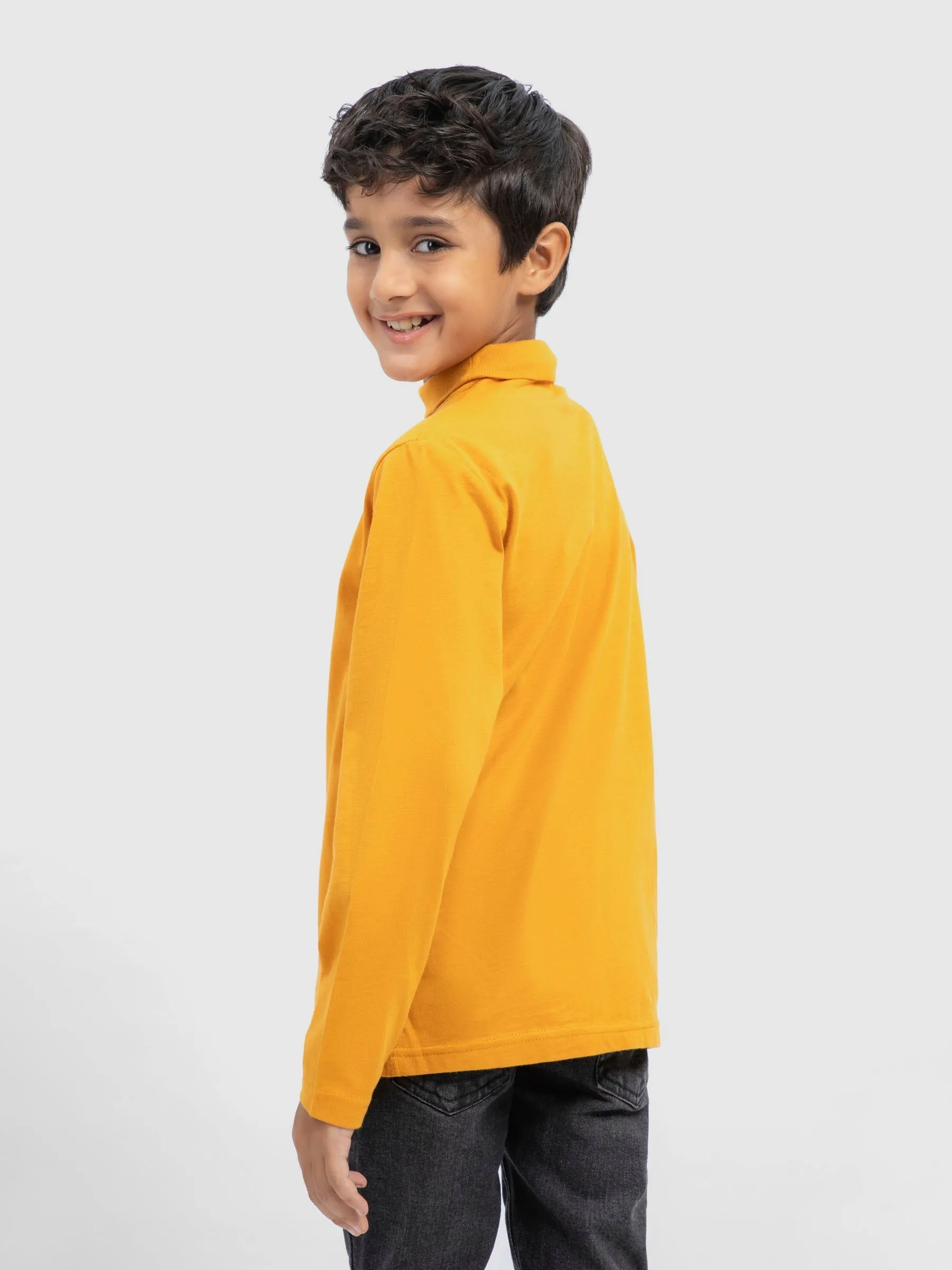 Mustard High Neck With Long Sleeves - Unisex