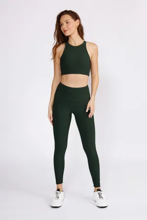 Nancy ribbed legging hunter green