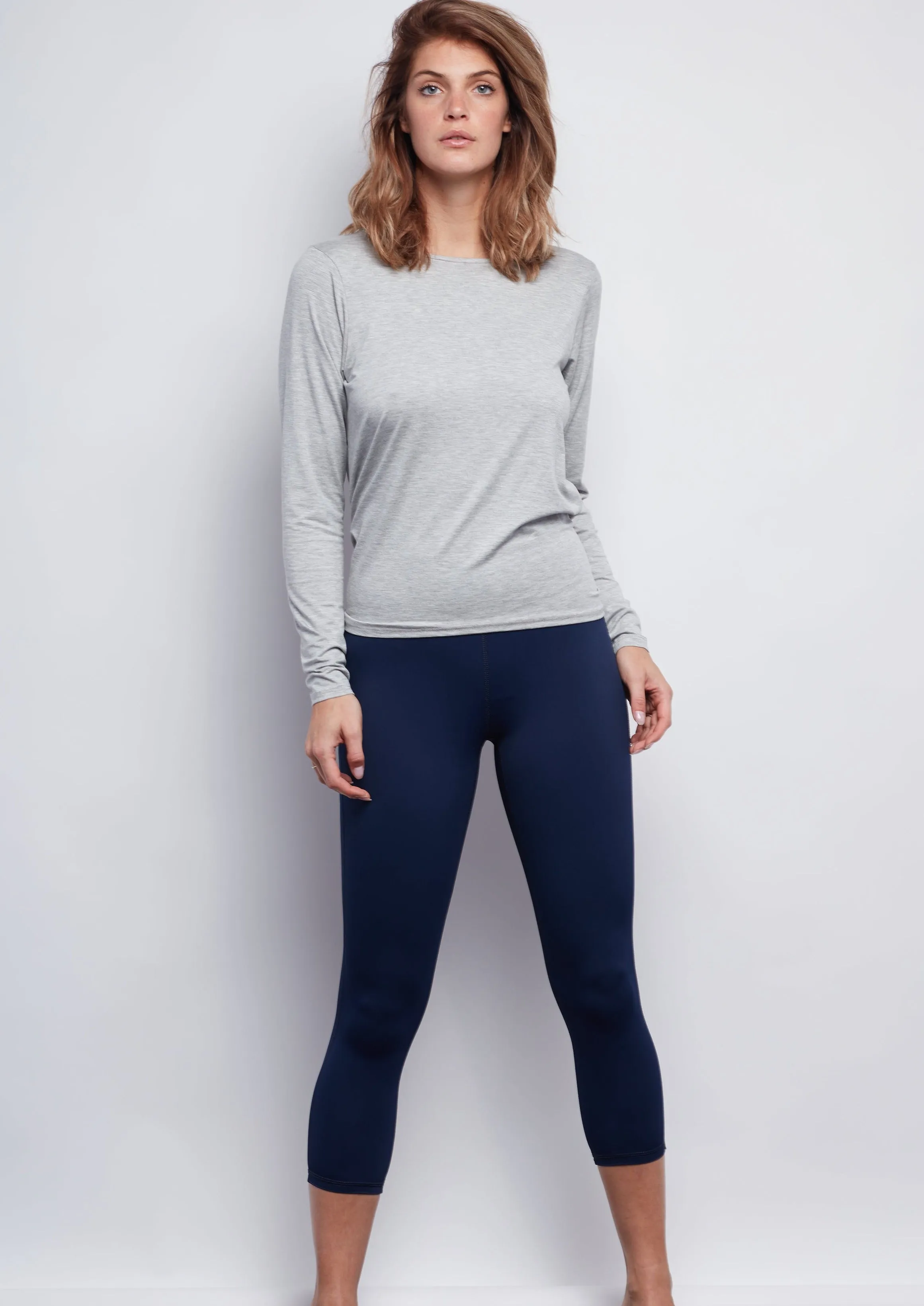 Nautical Navy Sculpt Crop Legging