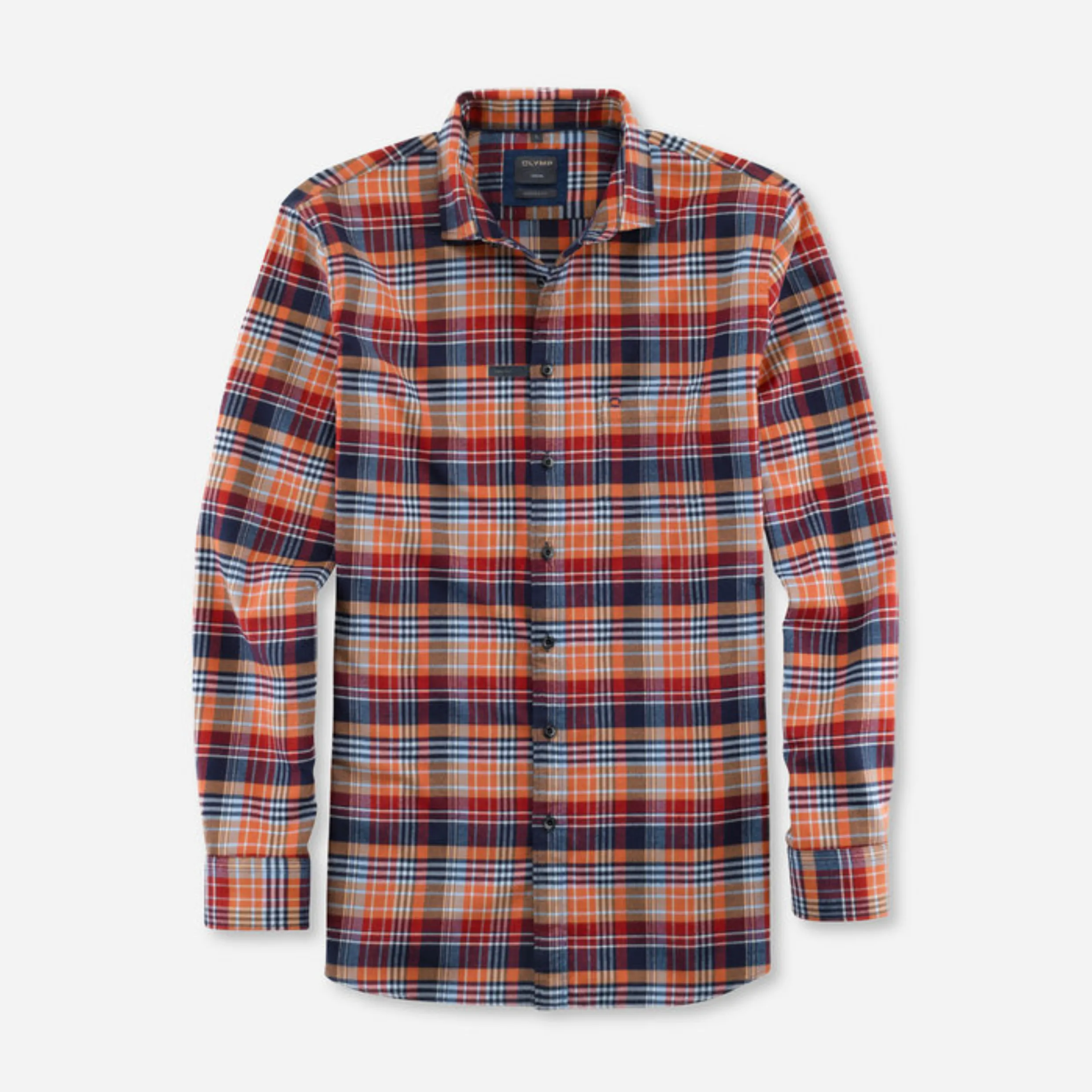 Olymp Soft Brushed Cotton Button Down Casual Check Shirt 4074