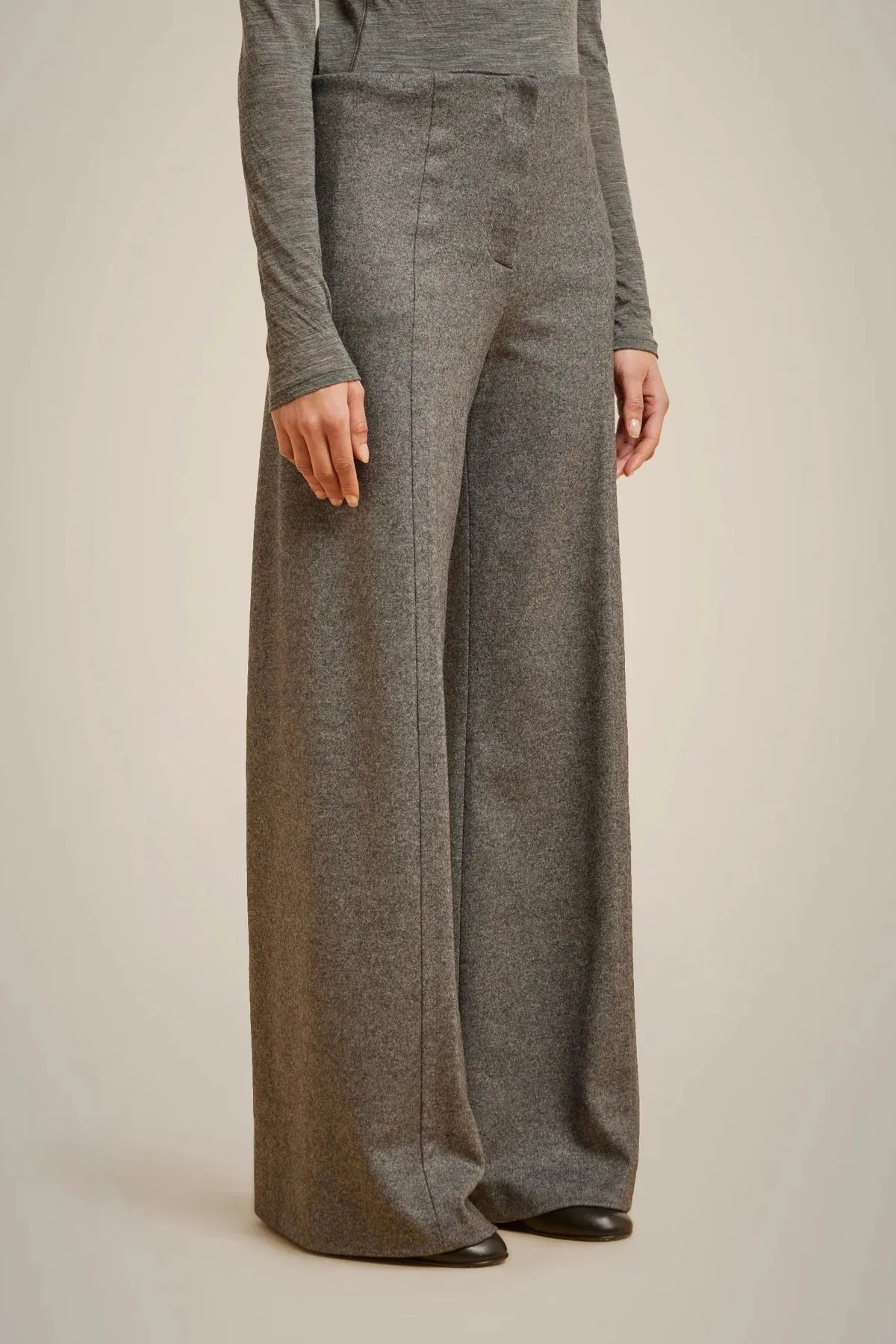 Palazzo Trousers - Grey Melange