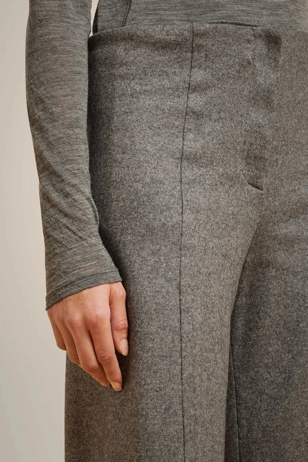 Palazzo Trousers - Grey Melange