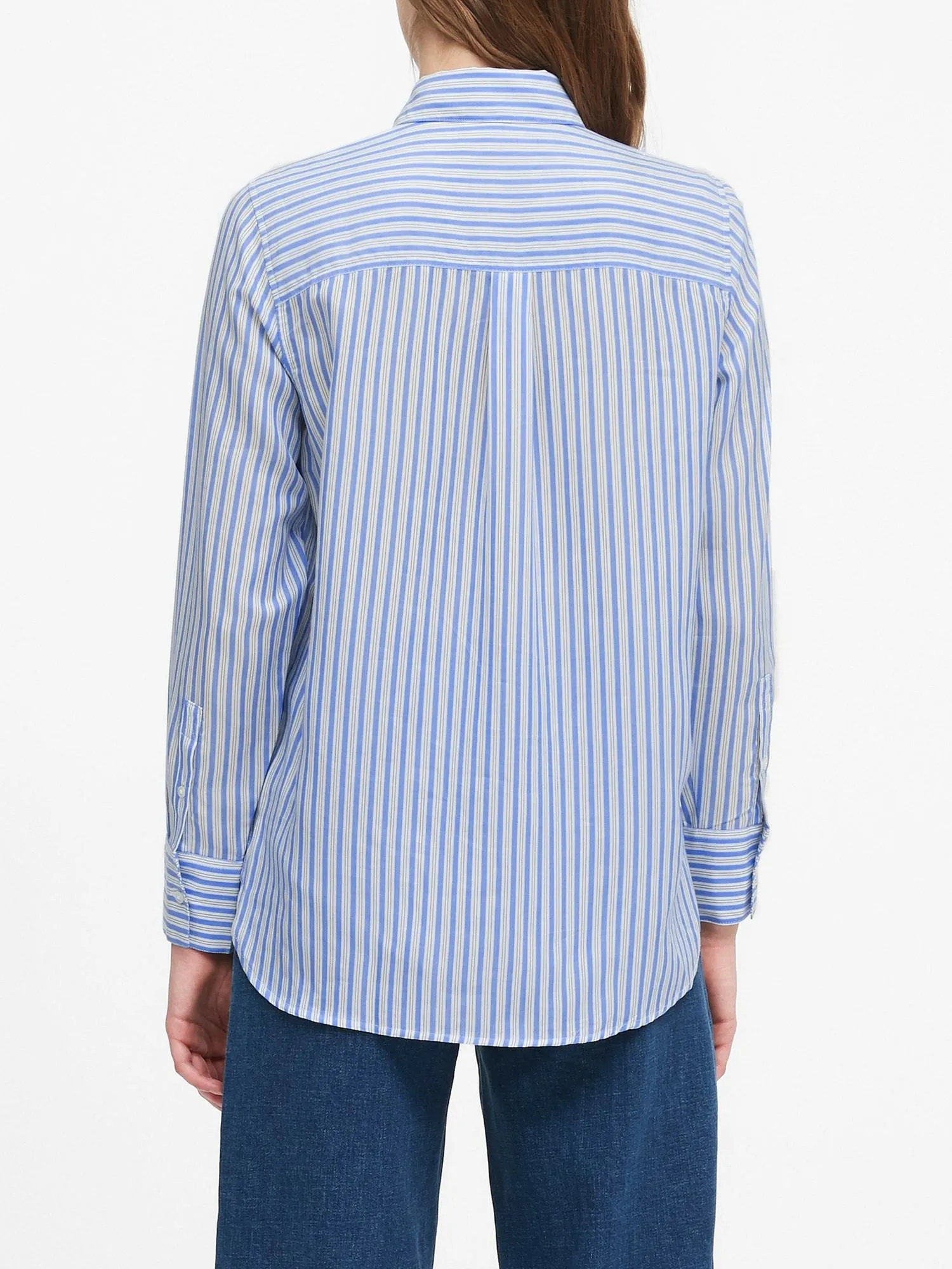 Parker Tunic-Fit Shirt in Bold Blue Stripe