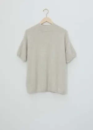 Pertusato Wool Short Sleeve Sweater — Stone