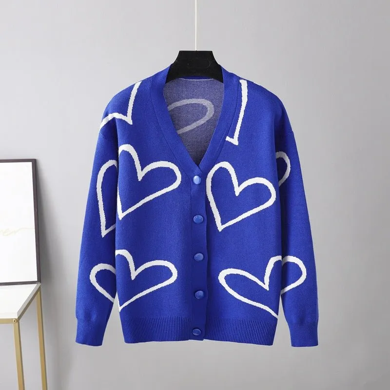 Pre Order:  Hearts All Around Knit Cardigan