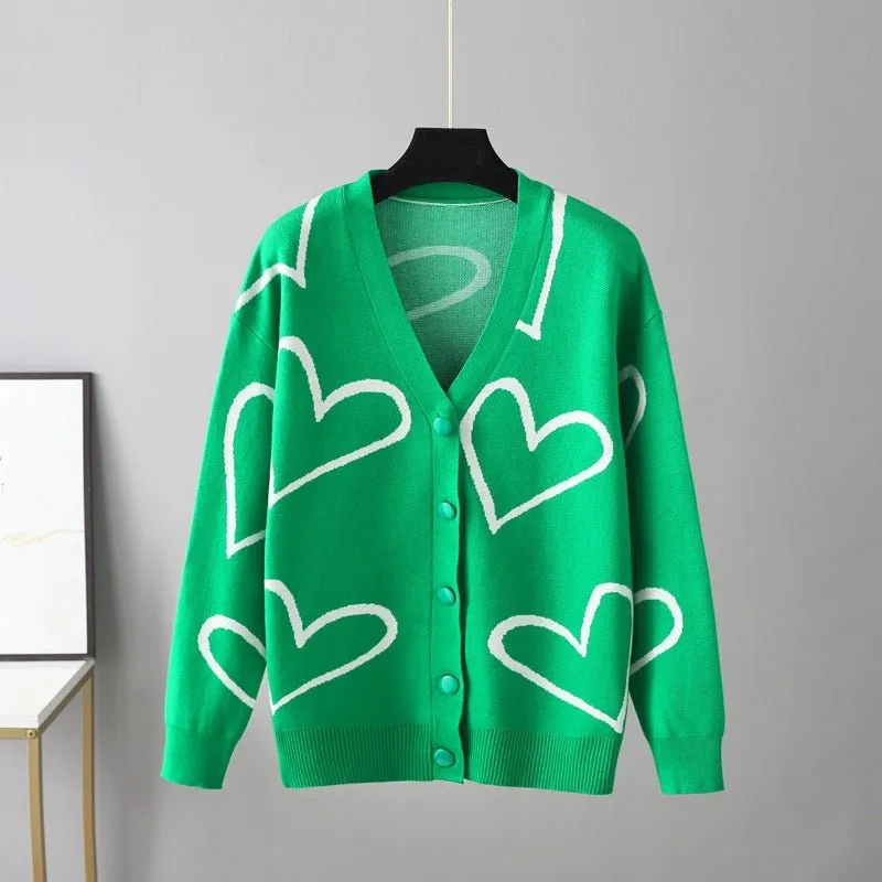 Pre Order:  Hearts All Around Knit Cardigan