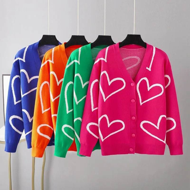 Pre Order:  Hearts All Around Knit Cardigan