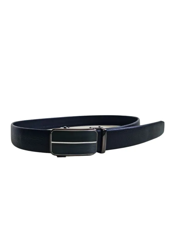 Premium Black Leather Strap Belt with Pin Buckle