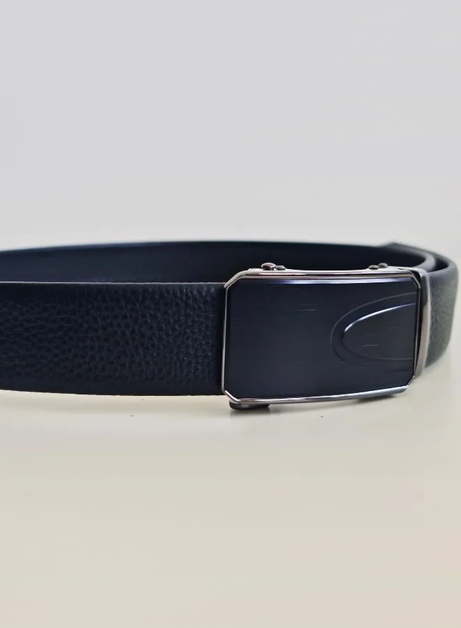 Premium Black Leather Strap Belt with Pin Buckle