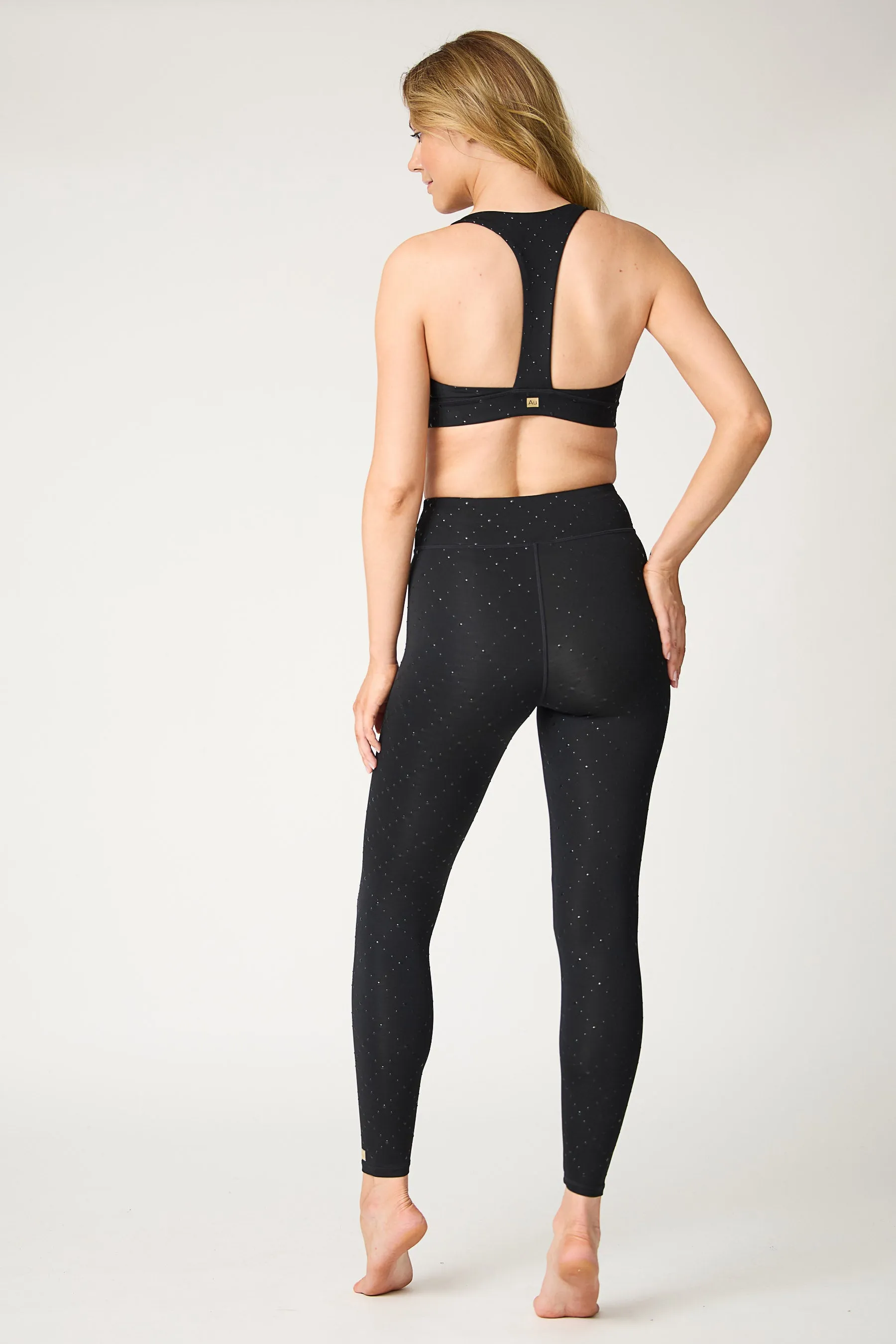 Radiant Full Length Legging in black silicon dot grid