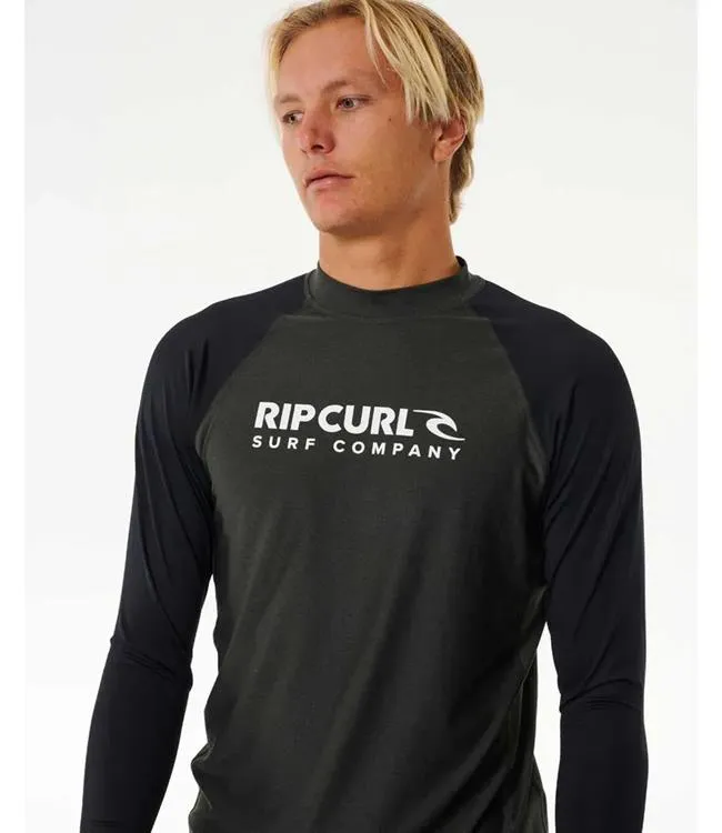 Ripcurl Shock Mens Long Sleeve Rashy (2024) - Black Marle