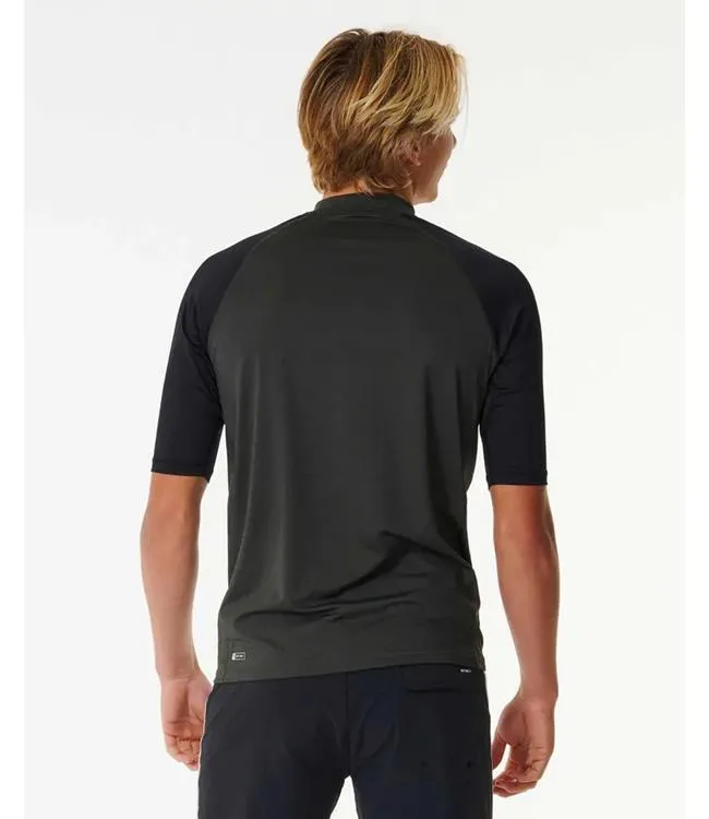 Ripcurl Shock Mens Short Sleeve Rashy (2024) - Black Marle