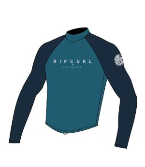 Ripcurl Shockwave Mens Long Sleeve Rashy (2022) - Blue