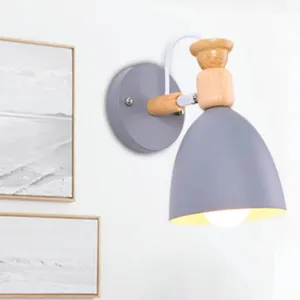 Rotatable Nordic Dome Wall Light for Kindergarten - Stylish Metal Sconce with Undertint and One Bulb