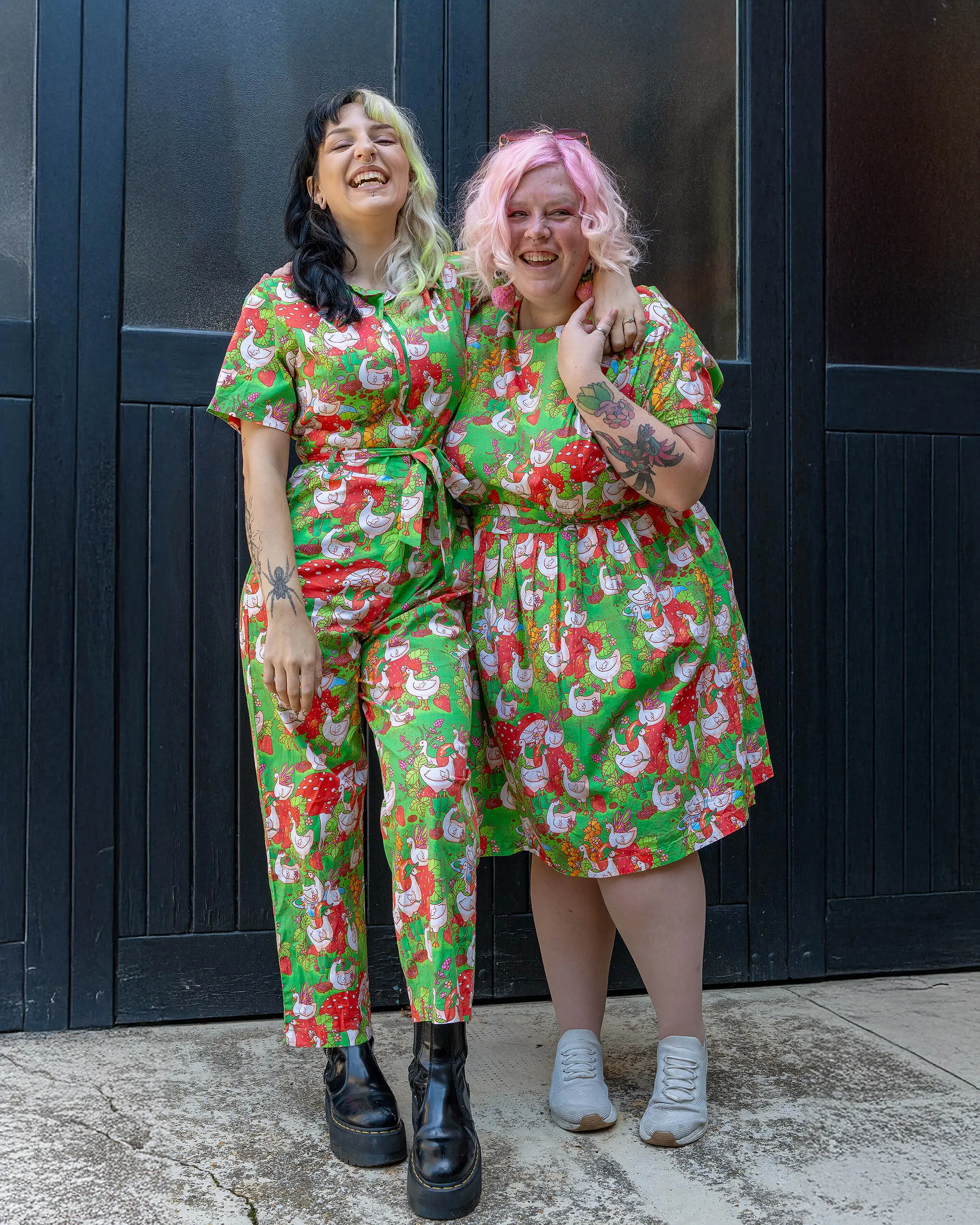 Run & Fly x The Mushroom Babes In The Geese Garden Stretch Jumpsuit