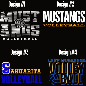 Sahuarita Mustangs Volleyball Unisex Hoodie or Crewneck Sweatshirt in choice of 4 designs