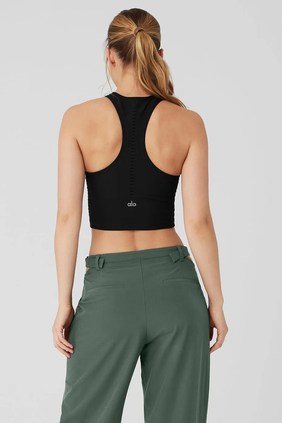 Seamless Open Air Racerback Tank - Black