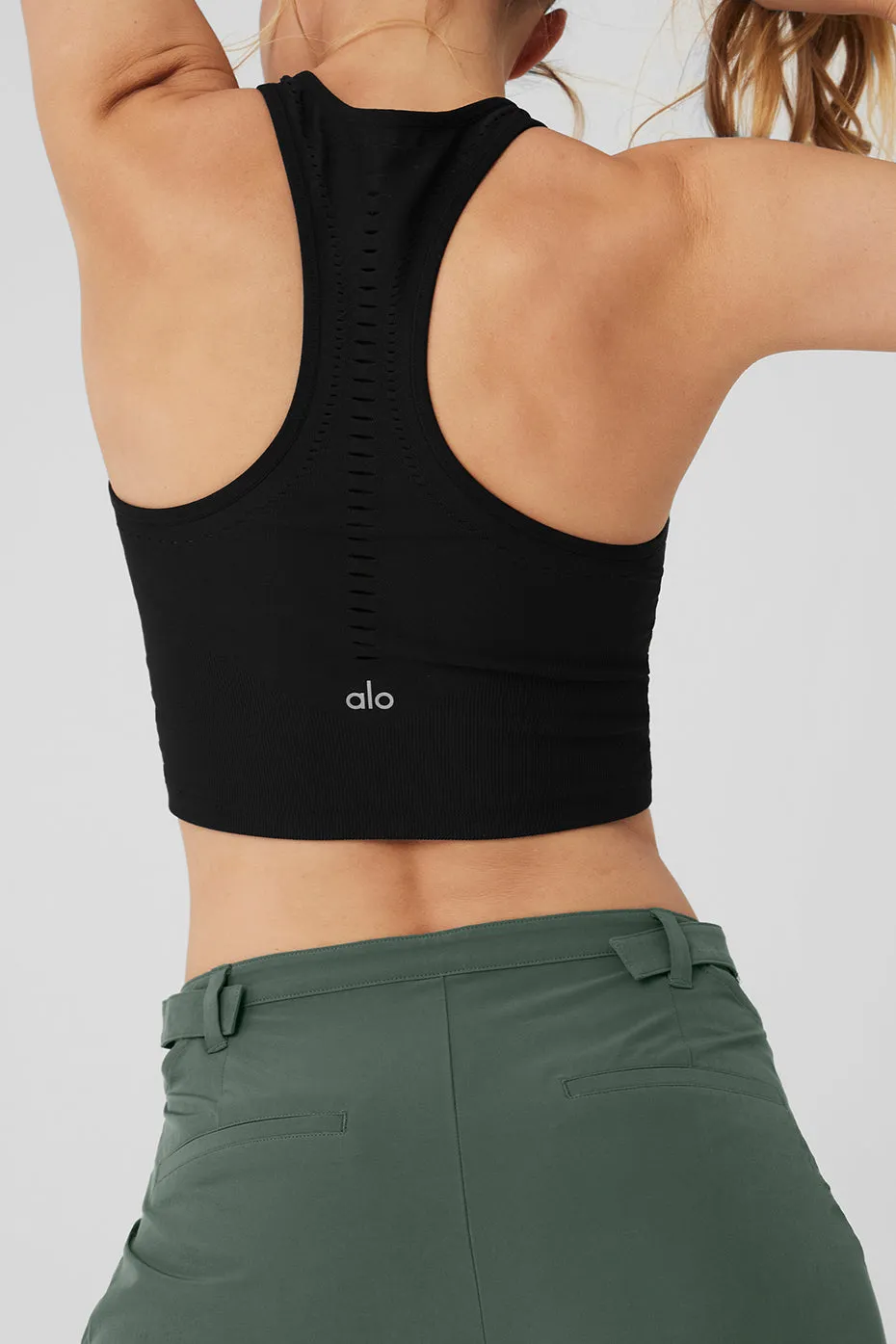 Seamless Open Air Racerback Tank - Black