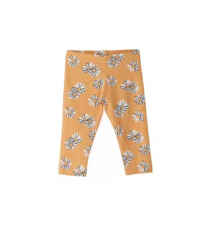 SHORT FLOWER OVERPRINT SOFT COTTON LEGGINGS